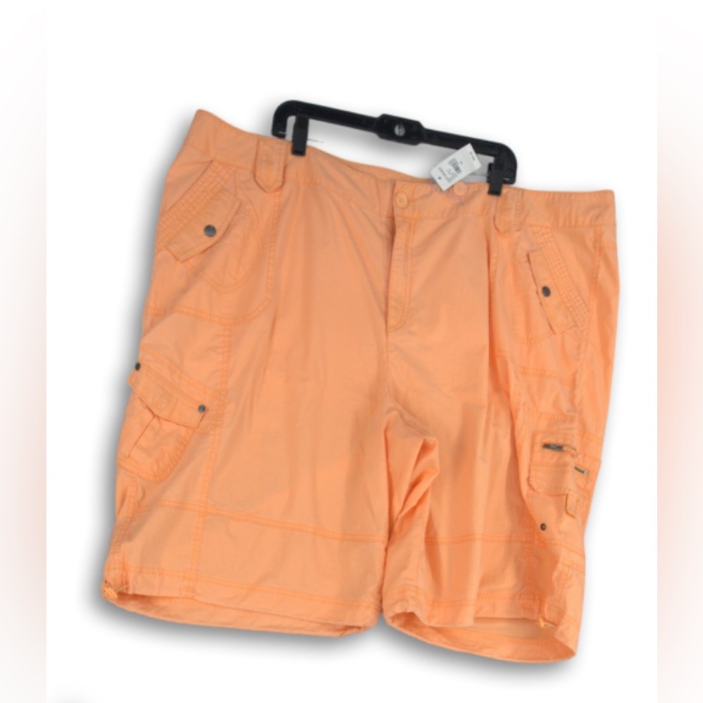 Lane Bryant Orange Cargo Shorts Belt Loops Size 24